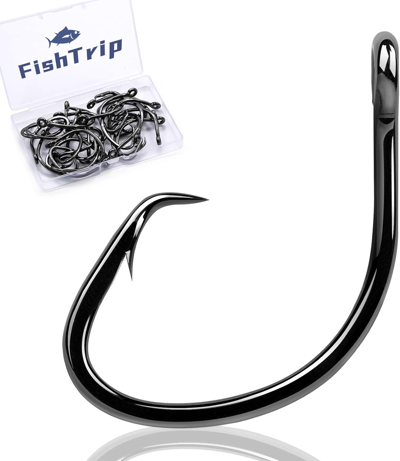 Circle Hooks Saltwater for Catfish - 25pcs Offset 3X Strong Fishing Hook Wide Gap for Live Bait,Size 2 1 1/0 2/0 3/0 4/0 5/0 6/0 7/0 8/0 9/0 10/0 12/0
